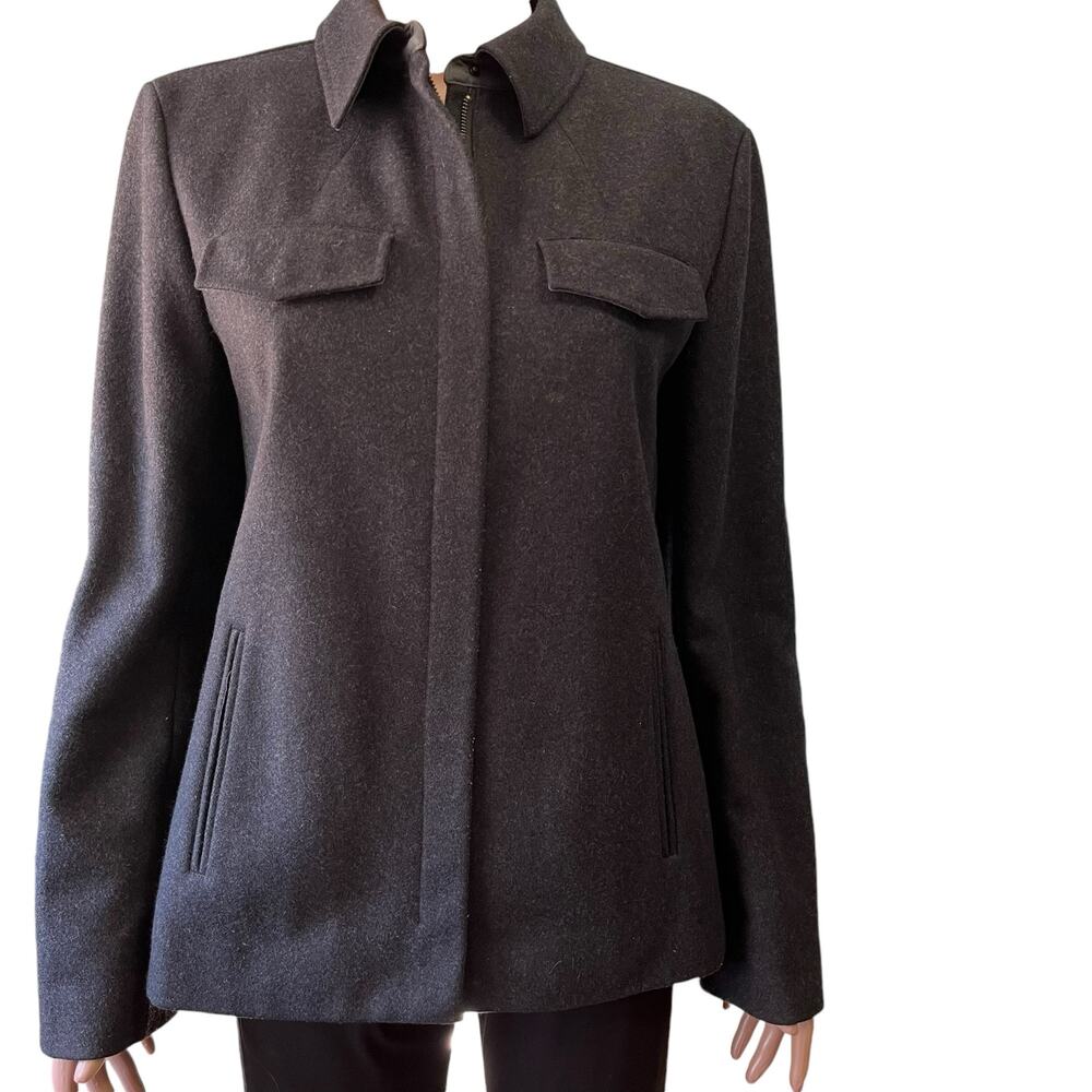 J. Crew Womens Wool Blend Jacket M Vintage Military Winter Minimalist Goth